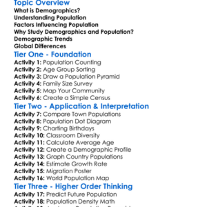 Demographics And Population Worksheet Activity Booklet