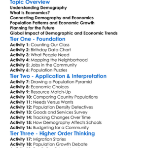 Demography And Economics Worksheet Activity Booklet
