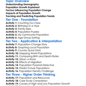 Demography And Population Growth Worksheet Activity Booklet
