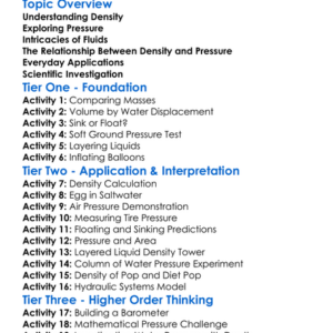 Density And Pressure Worksheet Activity Booklet