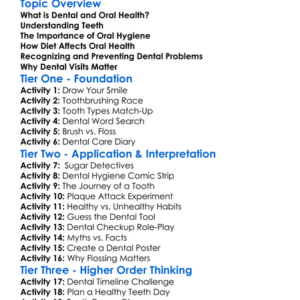 Dental And Oral Health Worksheet Activity Booklet