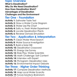 Desalination Technology Worksheet Activity Booklet
