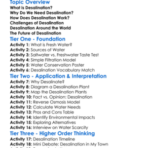 Desalination Worksheet Activity Booklet