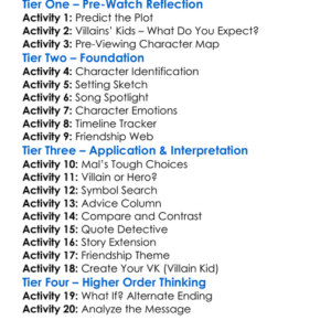 Descendants 2 2017 Worksheet Activity Booklet