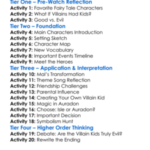 Descendants 2015 Worksheet Activity Booklet