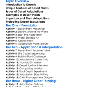 Desert Plants And Adaptations Worksheet Activity Booklet