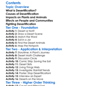Desertification And Its Biological Impact Worksheet Activity Booklet