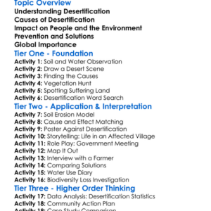 Desertification And Its Effects Worksheet Activity Booklet