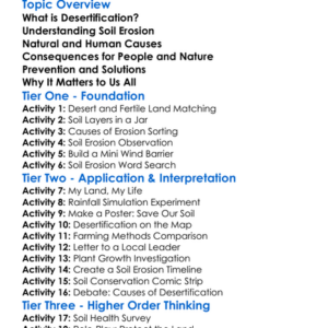 Desertification And Soil Erosion Worksheet Activity Booklet