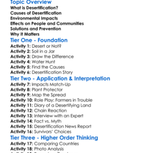 Desertification Impacts Worksheet Activity Booklet