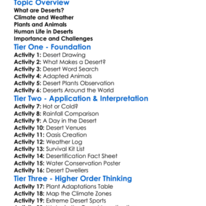 Deserts And Arid Environments Worksheet Activity Booklet