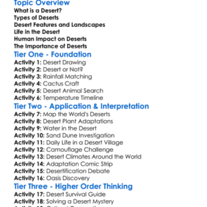 Deserts And Arid Landscapes Worksheet Activity Booklet