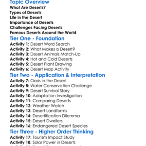 Deserts And Arid Regions Worksheet Activity Booklet