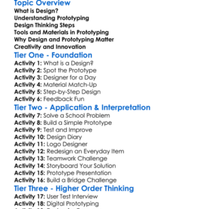 Design And Prototyping Worksheet Activity Booklet