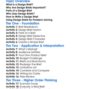 Design Briefs Worksheet Activity Booklet