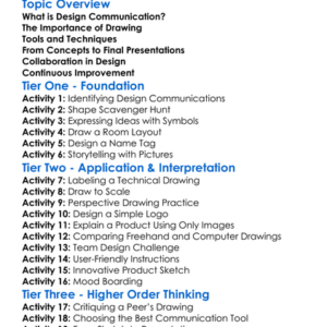 Design Communication And Drawing Worksheet Activity Booklet