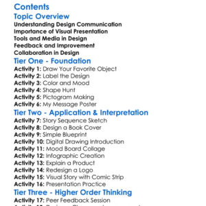Design Communication And Presentation Worksheet Activity Booklet