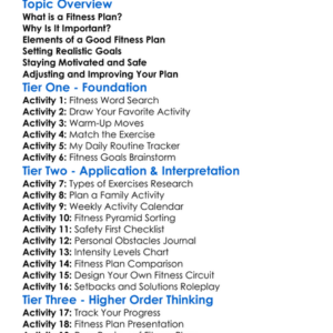 Designing A Personal Fitness Plan Worksheet Activity Booklet