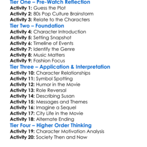Desperately Seeking Susan 1985 Worksheet Activity Booklet