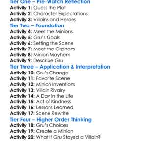 Despicable Me 1 Worksheet Activity Booklet