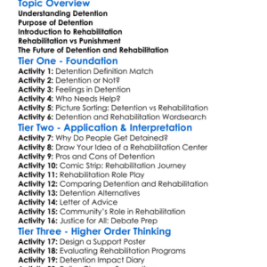 Detention And Rehabilitation Worksheet Activity Booklet