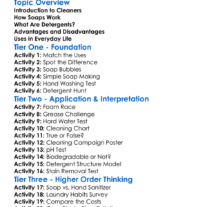 Detergents And Soaps Worksheet Activity Booklet