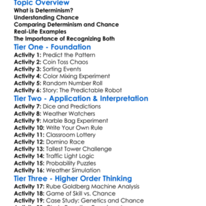 Determinism And Chance Worksheet Activity Booklet