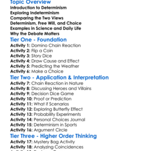 Determinism And Indeterminism Worksheet Activity Booklet