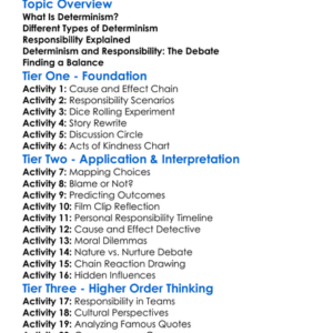 Determinism And Responsibility Worksheet Activity Booklet