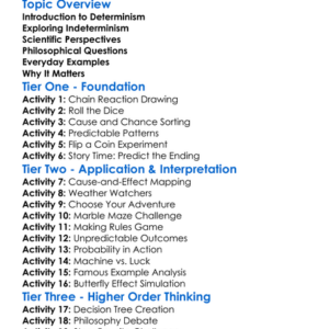Determinism Vs Indeterminism Worksheet Activity Booklet