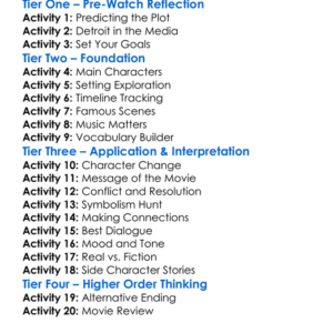 Detroit Dreams 2022 Worksheet Activity Booklet