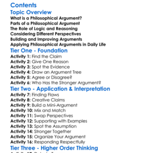 Developing A Philosophical Argument Worksheet Activity Booklet