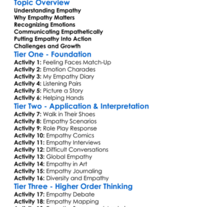 Developing Empathy Worksheet Activity Booklet