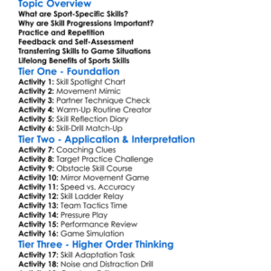 Developing Sport-Specific Skills Worksheet Activity Booklet
