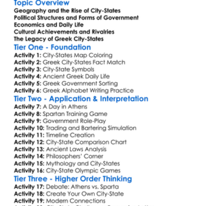 Development Of Greek City-States Worksheet Activity Booklet