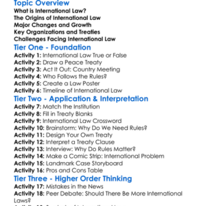 Development Of International Law Worksheet Activity Booklet
