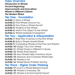 Development Of The Wheel Worksheet Activity Booklet