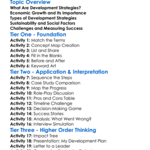 Development Strategies Worksheet Activity Booklet