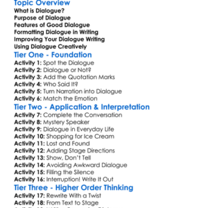 Dialogue Writing Worksheet Activity Booklet