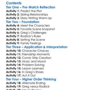 Diary Of A Wimpy Kid Rodrick Rules 2011 Worksheet Activity Booklet