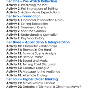 Die Hard 1988 Worksheet Activity Booklet