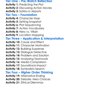 Die Hard 2 1990 Worksheet Activity Booklet