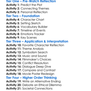 Die My Love 2025 Worksheet Activity Booklet