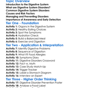 Digestive System Disorders Worksheet Activity Booklet