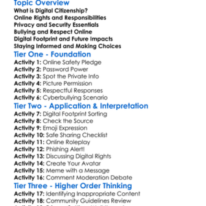 Digital Citizenship And Online Rights Worksheet Activity Booklet