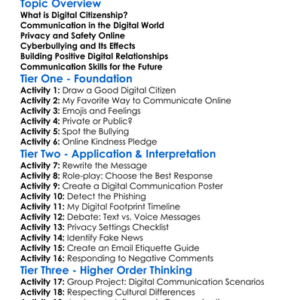 Digital Citizenship In Communication Worksheet Activity Booklet