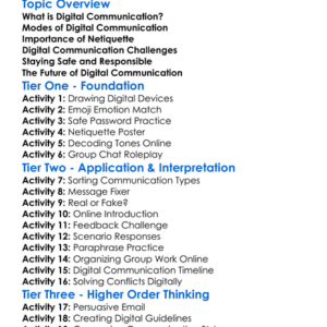 Digital Communication Skills Worksheet Activity Booklet