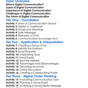 Digital Communication Worksheet Activity Booklet