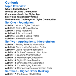 Digital Culture And Online Communities Worksheet Activity Booklet