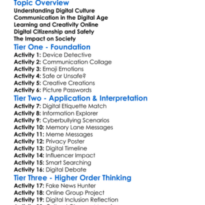 Digital Culture Worksheet Activity Booklet